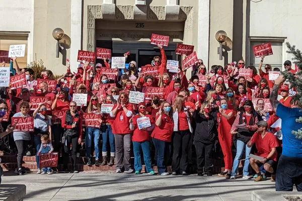 Nurses picket at Saint Mary's